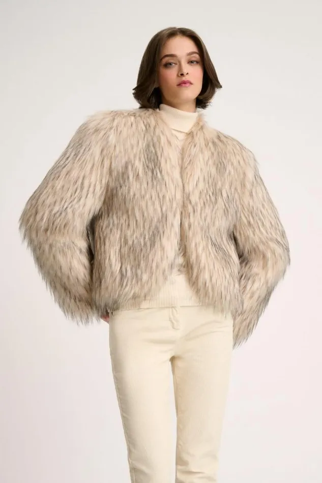 Luisa Spagnoli Outerwear Saga 8211 Faux Fur Jacket 8211 Women