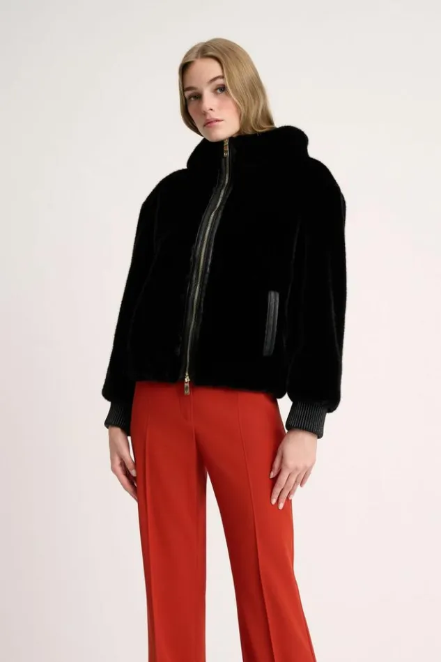 Luisa Spagnoli Outerwear Scheggia 8211 Faux Fur Jacket Black 8211 Women
