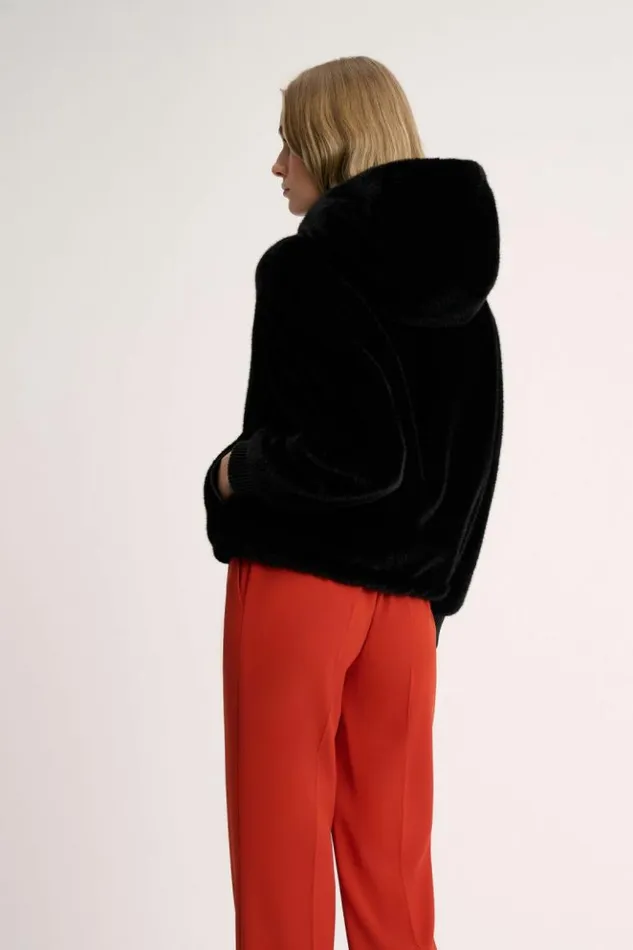Luisa Spagnoli Outerwear Scheggia 8211 Faux Fur Jacket Black 8211 Women Luisa Spagnoli Outerwear Scheggia 8211 Faux Fur Jacket Black 8211 Women