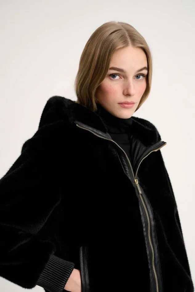 Luisa Spagnoli Outerwear Scheggia 8211 Faux Fur Jacket Black 8211 Women Luisa Spagnoli Outerwear Scheggia 8211 Faux Fur Jacket Black 8211 Women