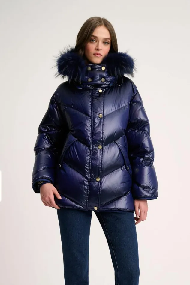 Luisa Spagnoli Outerwear Sconto 8211 Quilted Jacket With Hood Blue 8211 Women