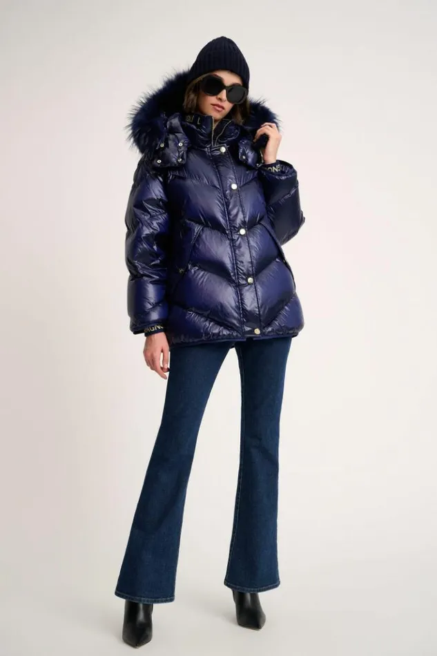 Luisa Spagnoli Outerwear Sconto 8211 Quilted Jacket With Hood Blue 8211 Women Luisa Spagnoli Outerwear Sconto 8211 Quilted Jacket With Hood Blue 8211 Women