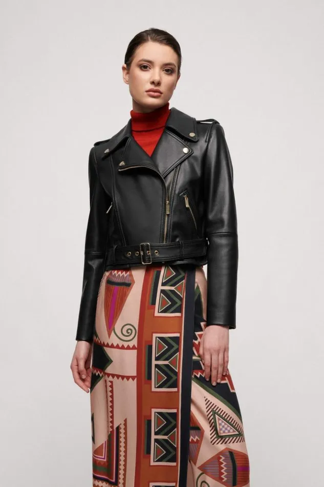 Luisa Spagnoli Outerwear Sonar 8211 Biker Jacket Black 8211 Women
