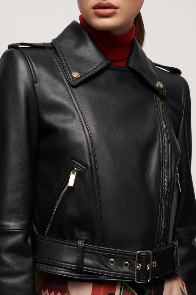 Luisa Spagnoli Outerwear Sonar 8211 Biker Jacket Black 8211 Women Luisa Spagnoli Outerwear Sonar 8211 Biker Jacket Black 8211 Women
