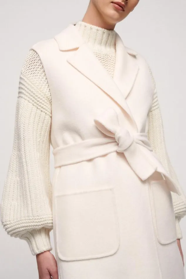 Luisa Spagnoli Outerwear Sula 8211 RobeStyle Gilet Cream 8211 Women Luisa Spagnoli Outerwear Sula 8211 RobeStyle Gilet Cream 8211 Women