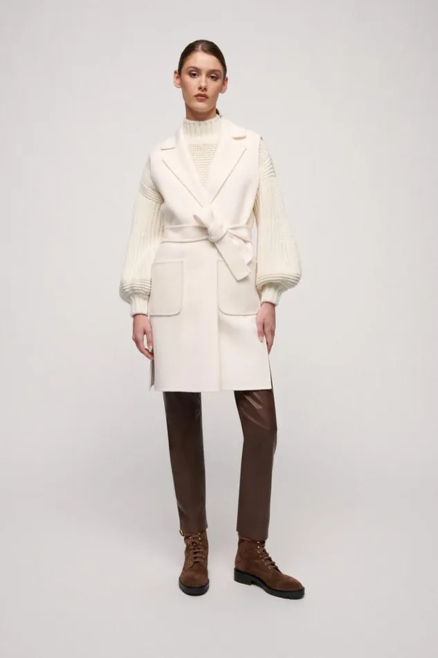 Luisa Spagnoli Outerwear Sula 8211 RobeStyle Gilet Cream 8211 Women Luisa Spagnoli Outerwear Sula 8211 RobeStyle Gilet Cream 8211 Women