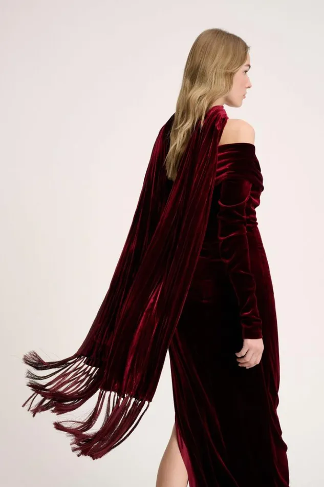 Luisa Spagnoli Scarves And Foulards Registro 8211 Velvet Stole Burgundy 8211 Women Luisa Spagnoli Scarves And Foulards Registro 8211 Velvet Stole Burgundy 8211 Women