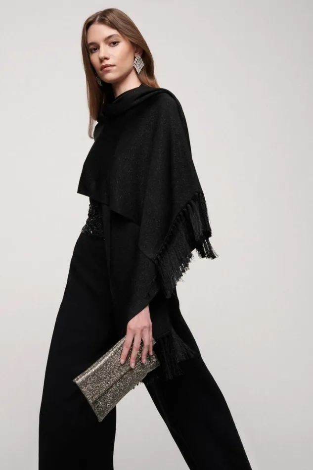 Luisa Spagnoli Scarves And Foulards Zona 8211 Lurex Stole Black 8211 Women Luisa Spagnoli Scarves And Foulards Zona 8211 Lurex Stole Black 8211 Women