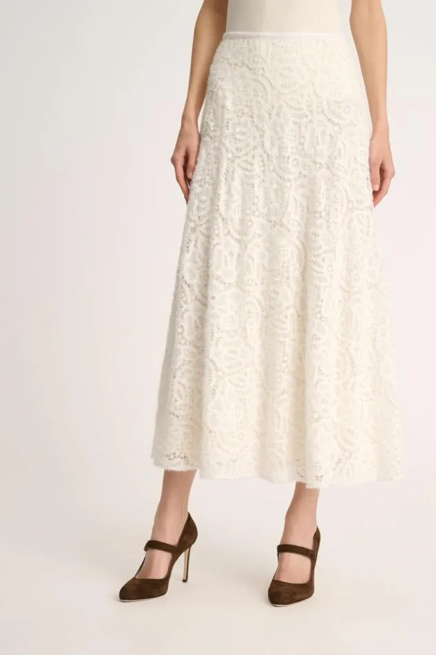 Luisa Spagnoli Skirts And Shorts Fastosa 8211 Lace Skirt Cream 8211 Women