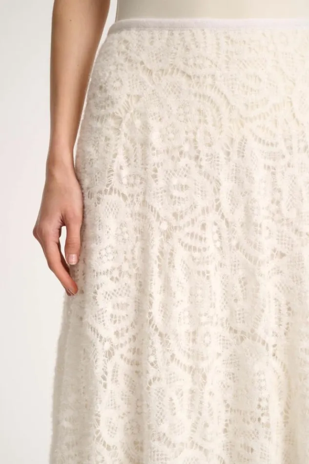 Luisa Spagnoli Skirts And Shorts Fastosa 8211 Lace Skirt Cream 8211 Women Luisa Spagnoli Skirts And Shorts Fastosa 8211 Lace Skirt Cream 8211 Women
