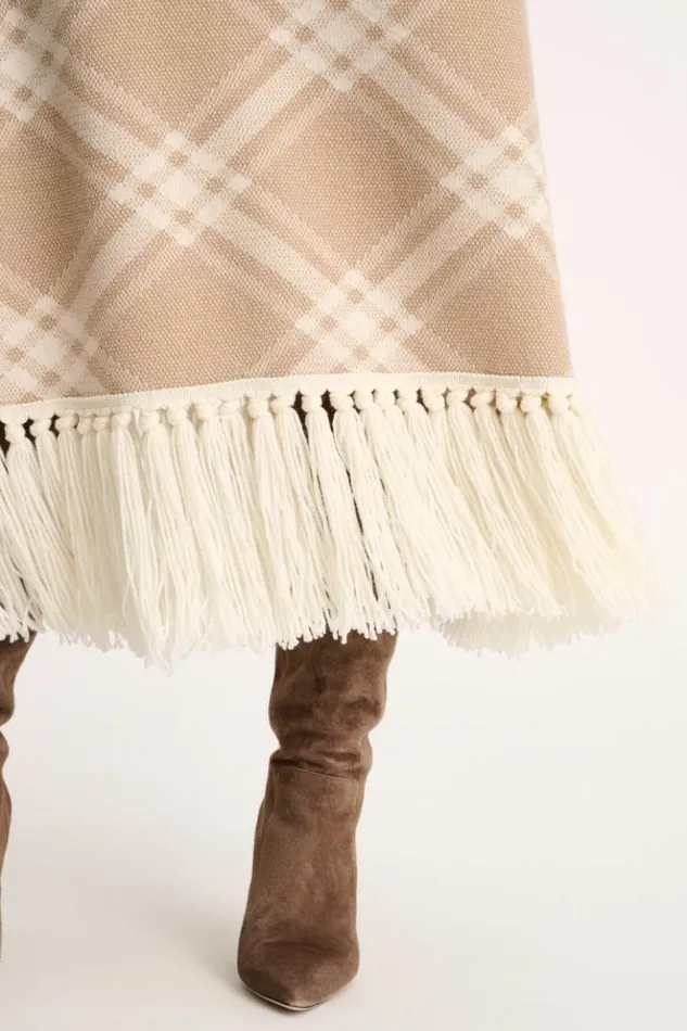 Luisa Spagnoli Skirts And Shorts Motoslitta 8211 Tartan Skirt Creambeige 8211 Women Luisa Spagnoli Skirts And Shorts Motoslitta 8211 Tartan Skirt Creambeige 8211 Women