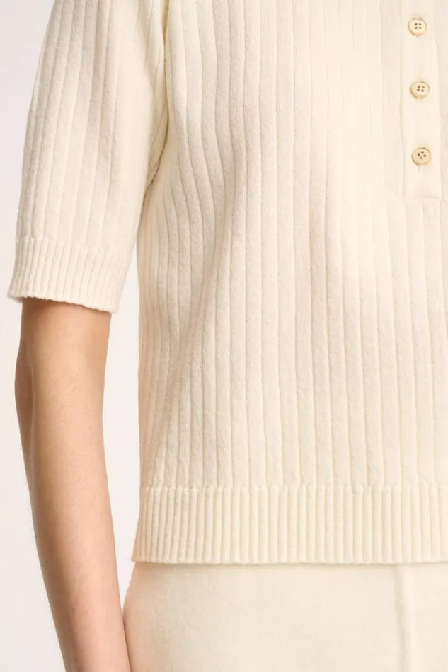 Luisa Spagnoli Tops And TShirts Medeola 8211 Knit Polo 8211 Fashion Show Cream 8211 Women Luisa Spagnoli Tops And TShirts Medeola 8211 Knit Polo 8211 Fashion Show Cream 8211 Women