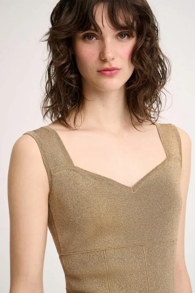 Luisa Spagnoli Tops And TShirts Zac 8211 Lurex Top Yellow 8211 Women