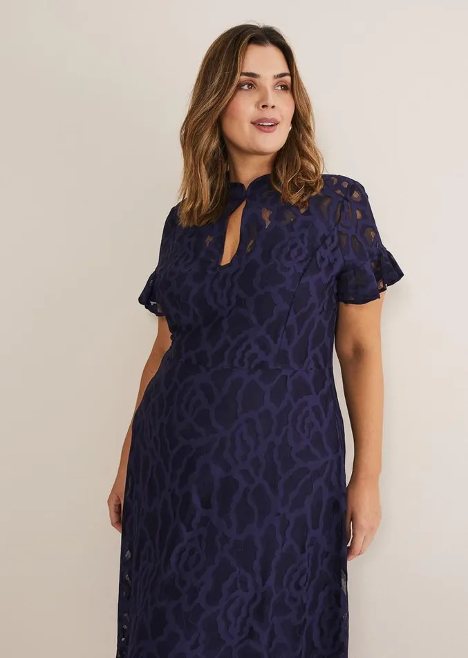Lulu Lace Midi Dress Navy Women Phase Eight Dresses