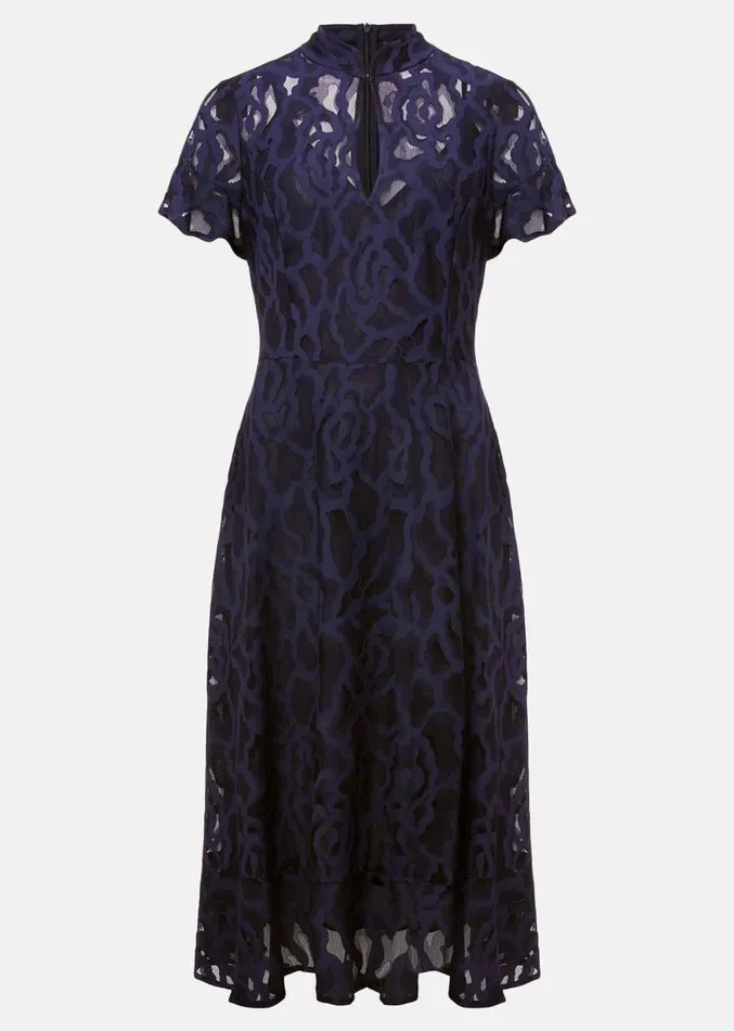 Lulu Lace Midi Dress Navy Women Phase Eight Dresses