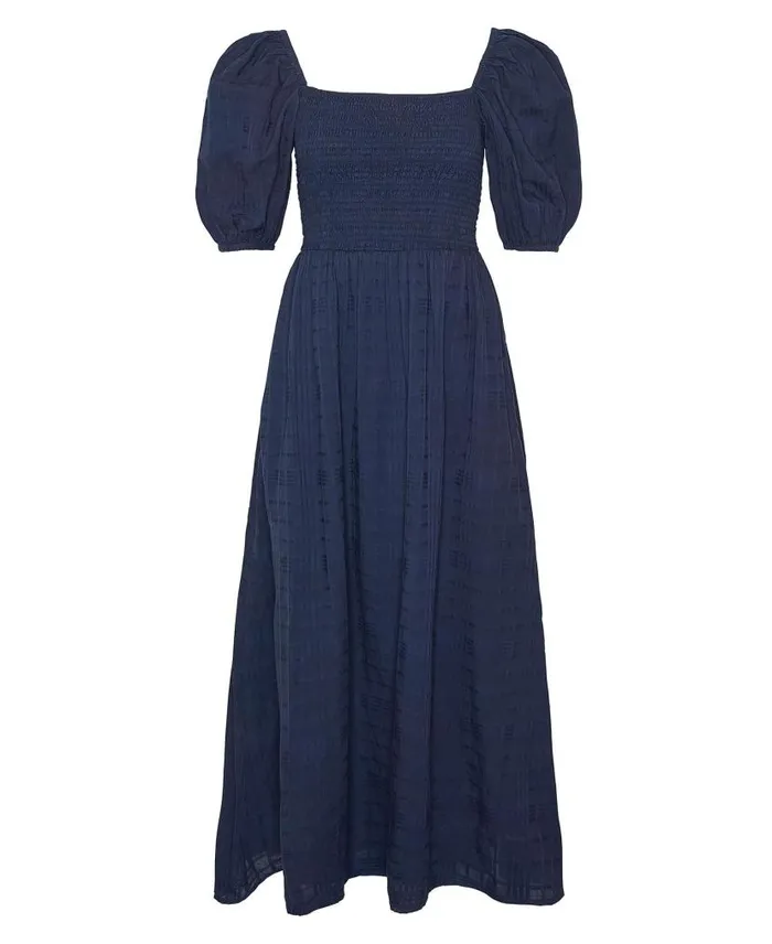 Macy Midi Dress Classic Navy Women Barbour Dresses and Skirts