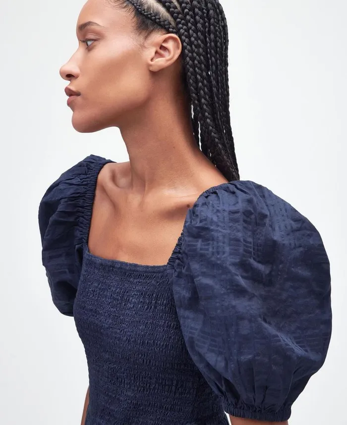 Macy Midi Dress Classic Navy Women Barbour Dresses and Skirts