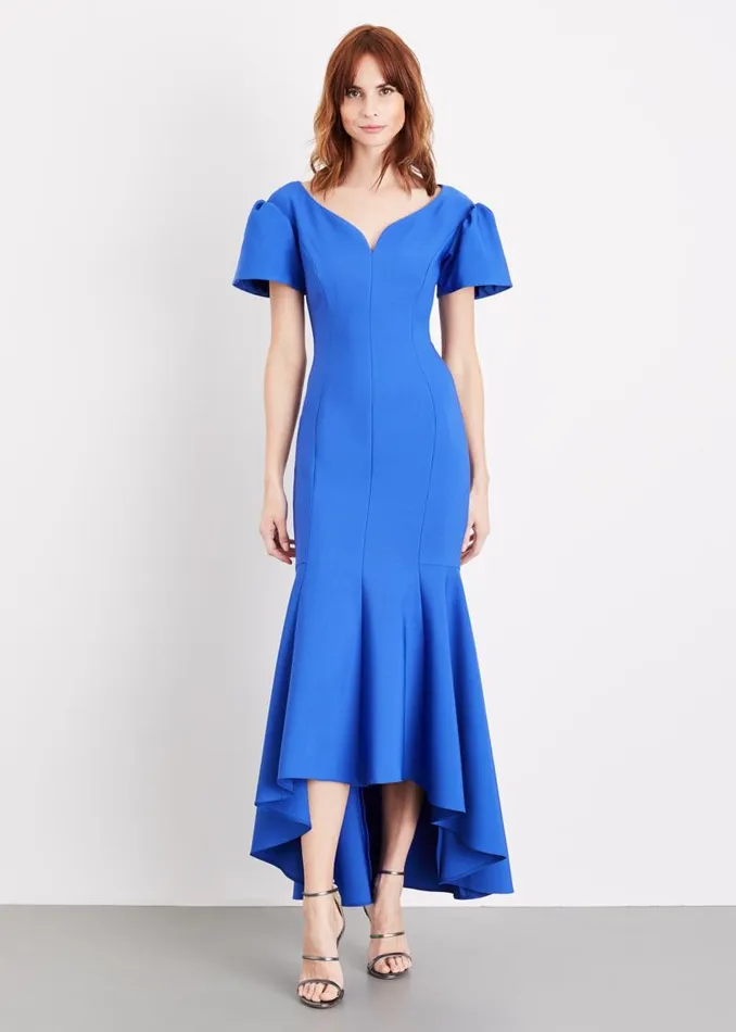 Maddi Bardot Maxi Dress Cornflower Women Phase Eight Dresses