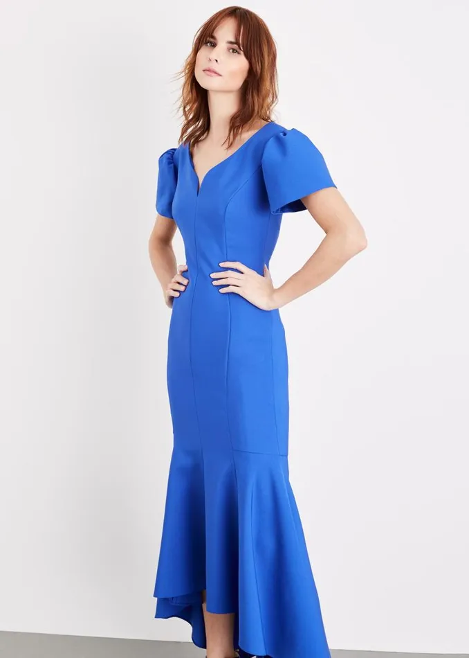 Maddi Bardot Maxi Dress Cornflower Women Phase Eight Dresses