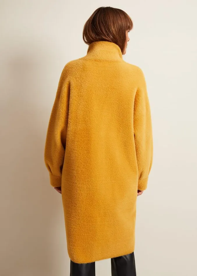 Maddie Balloon Sleeve Fluffy Knit Coat Amber Women Phase Eight Knitwear