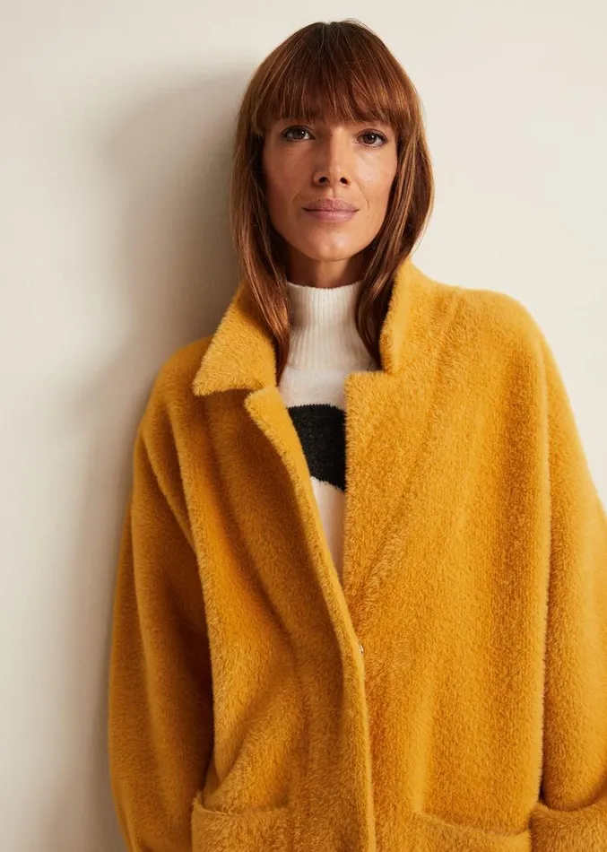 Maddie Balloon Sleeve Fluffy Knit Coat Amber Women Phase Eight Knitwear
