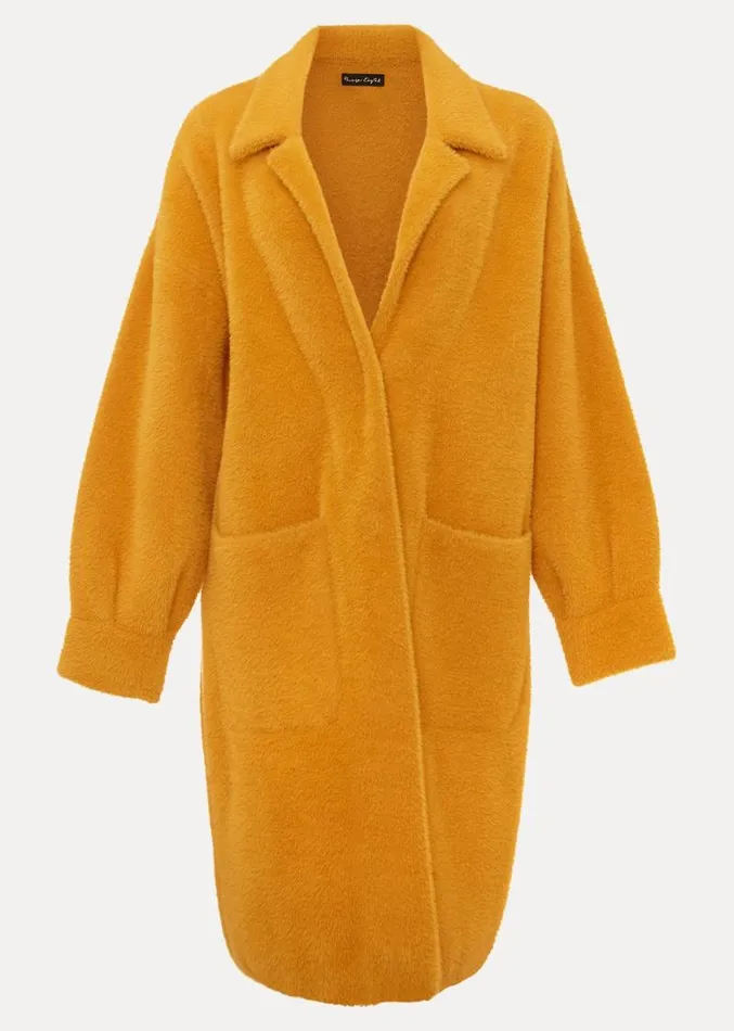 Maddie Balloon Sleeve Fluffy Knit Coat Amber Women Phase Eight Knitwear