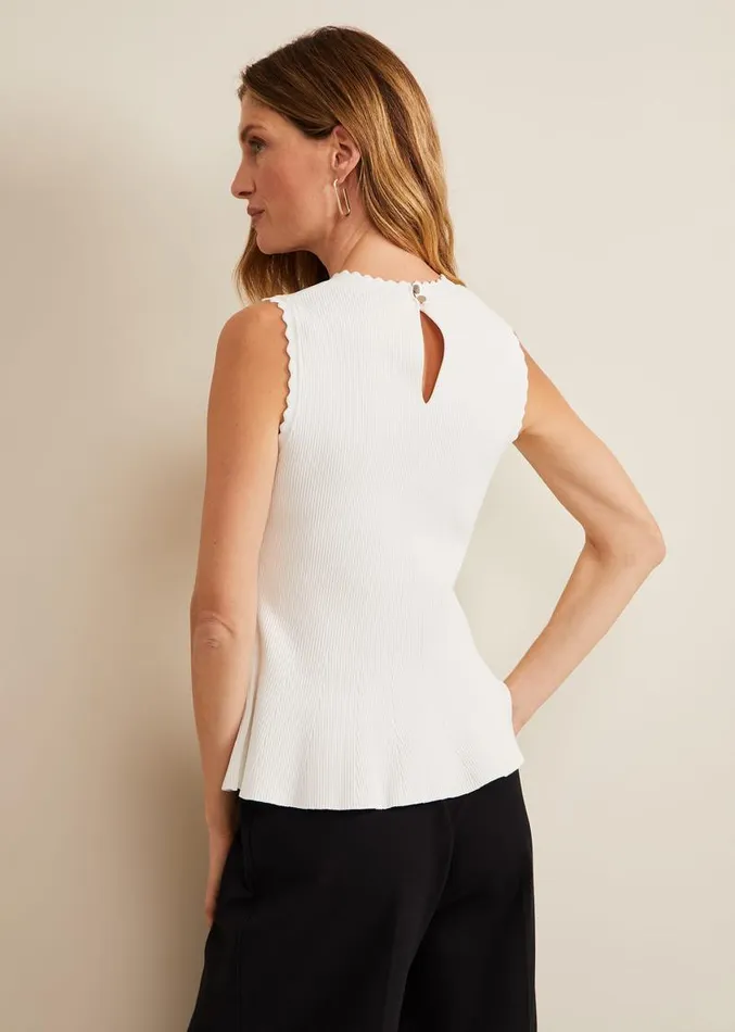 Maddie Pelum Compact Tank Ivory Women Phase Eight Knitwear