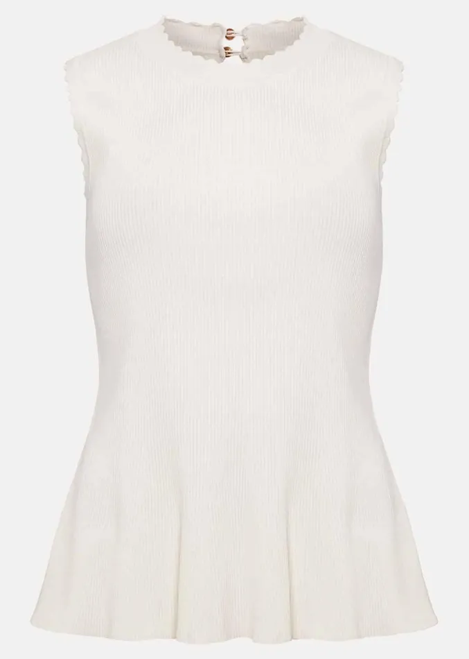 Maddie Pelum Compact Tank Ivory Women Phase Eight Knitwear