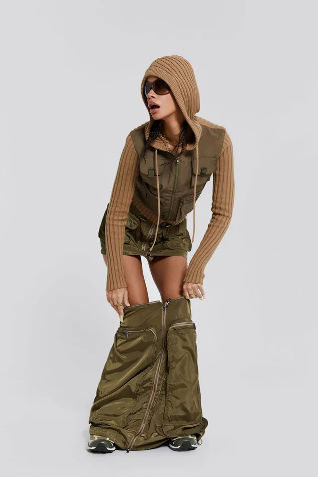 Madison 2 In 1 Cargo Maxi Skirt Khaki Women Jaded London Skirts