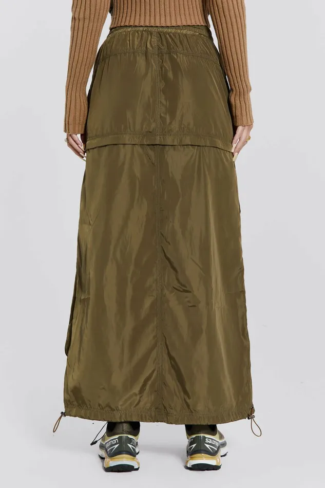 Madison 2 In 1 Cargo Maxi Skirt Khaki Women Jaded London Skirts Madison 2 In 1 Cargo Maxi Skirt Khaki Women Jaded London Skirts