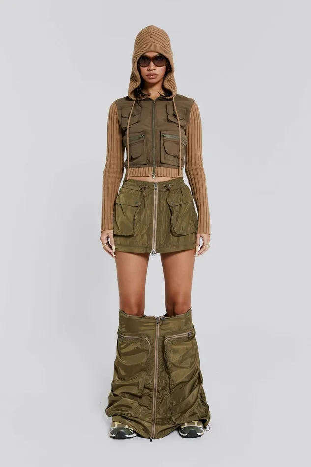 Madison 2 In 1 Cargo Maxi Skirt Khaki Women Jaded London Skirts Madison 2 In 1 Cargo Maxi Skirt Khaki Women Jaded London Skirts