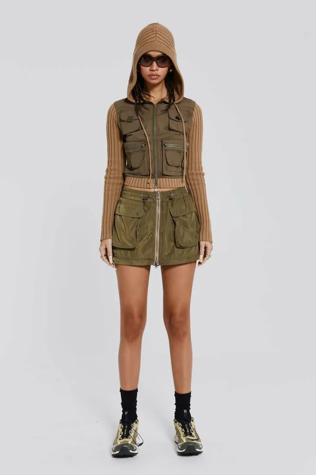 Madison 2 In 1 Cargo Maxi Skirt Khaki Women Jaded London Skirts Madison 2 In 1 Cargo Maxi Skirt Khaki Women Jaded London Skirts
