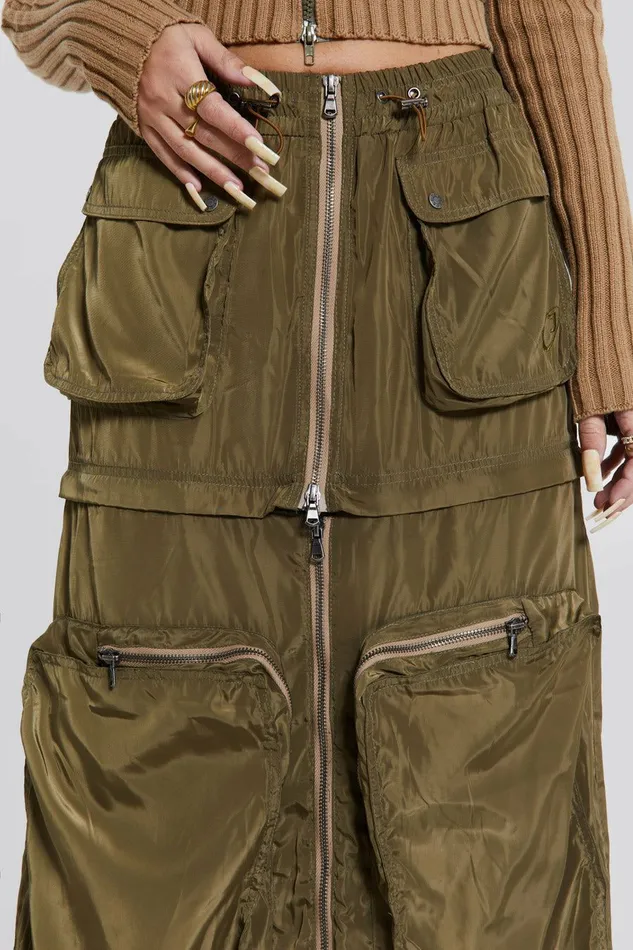 Madison 2 In 1 Cargo Maxi Skirt Khaki Women Jaded London Skirts Madison 2 In 1 Cargo Maxi Skirt Khaki Women Jaded London Skirts