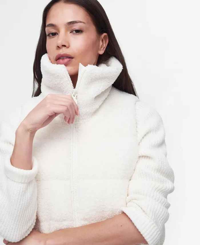 Maguire Fleece Gilet Optic White Women Barbour Gilets and Liners