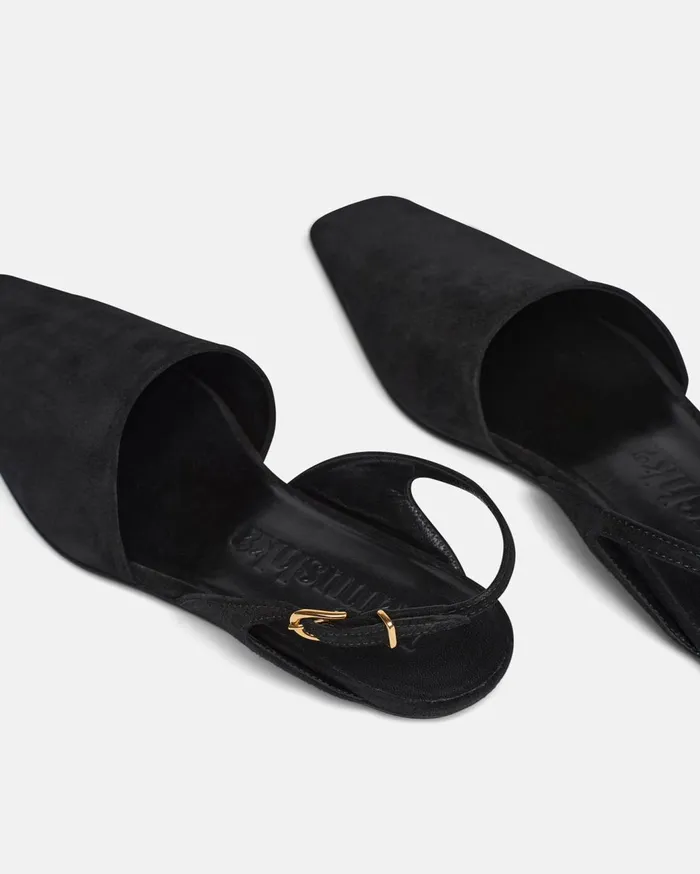 Maimu Leather PointToe Flats Black Women Nanushka Shoes