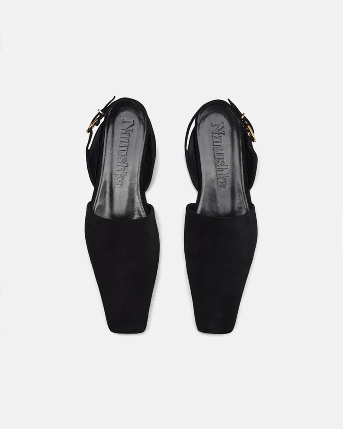 Maimu Leather PointToe Flats Black Women Nanushka Shoes