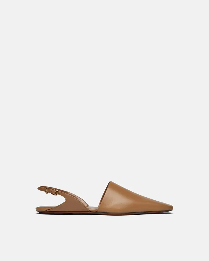 Maimu Leather PointToe Flats Nut Brown Women Nanushka Shoes