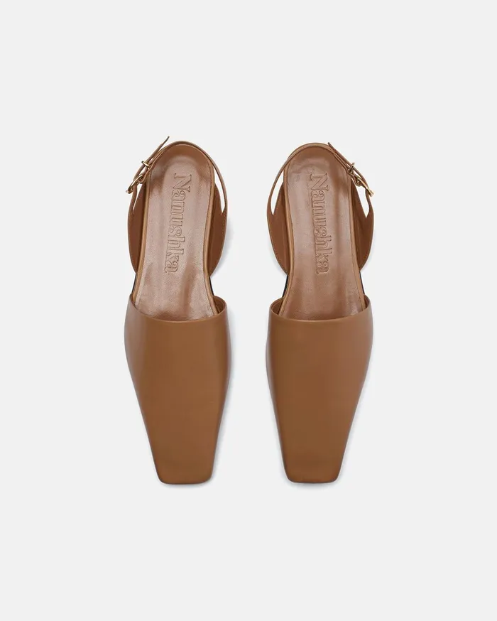 Maimu Leather PointToe Flats Nut Brown Women Nanushka Shoes