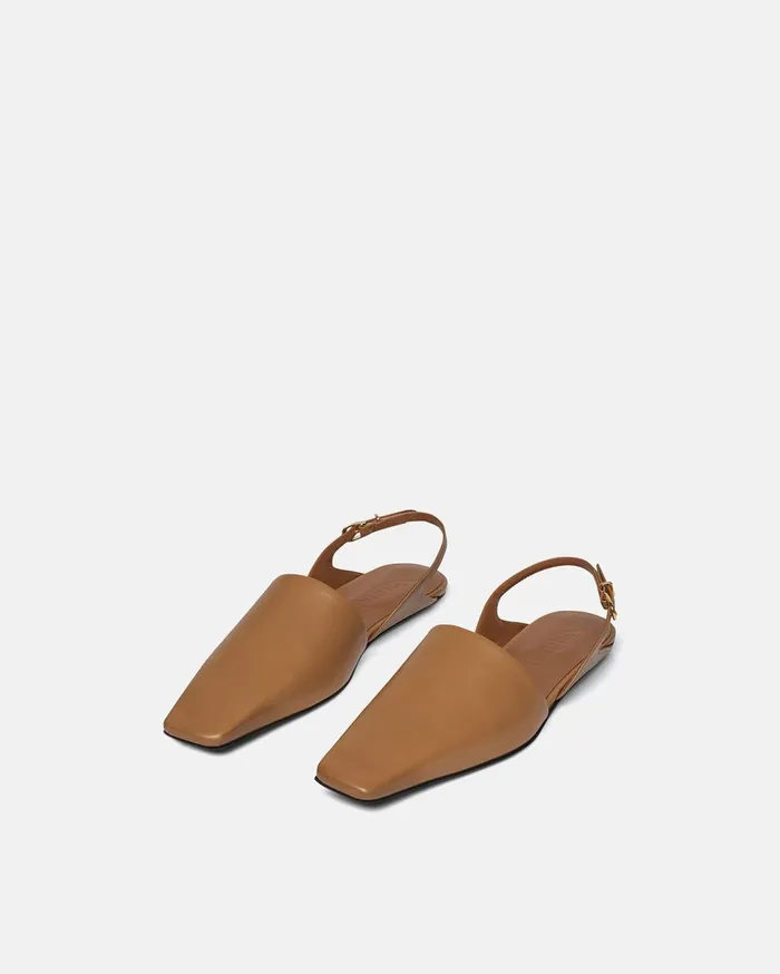 Maimu Leather PointToe Flats Nut Brown Women Nanushka Shoes
