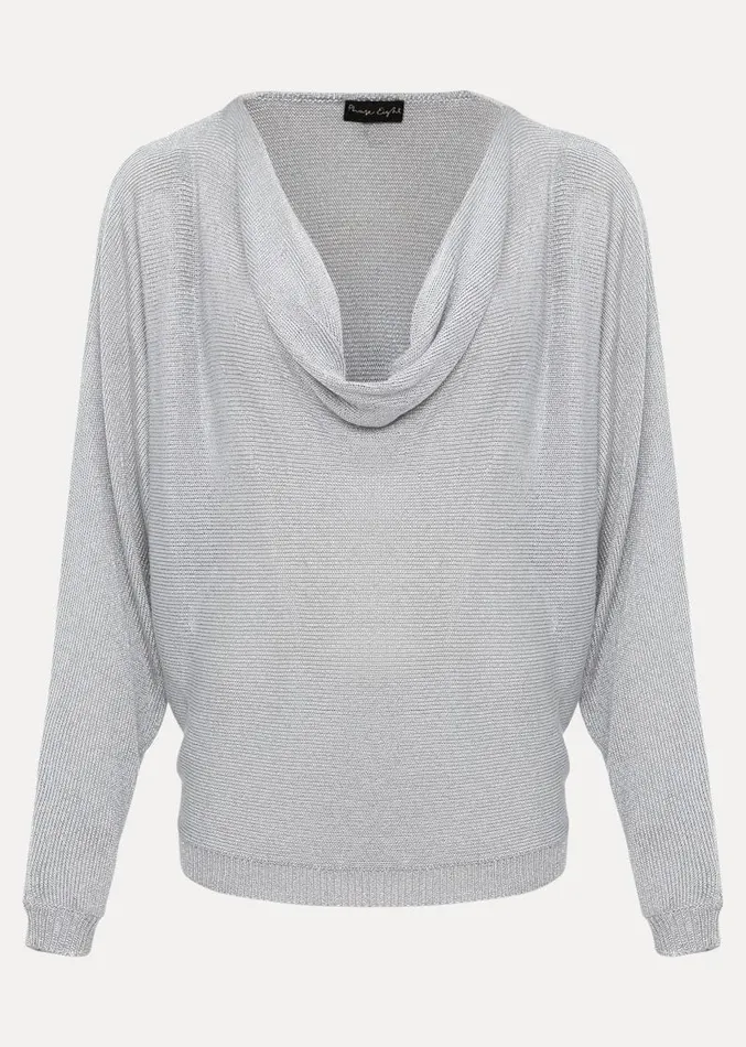 Malti Metallic Cowl Neck Knit Silver Women Phase Eight Knitwear