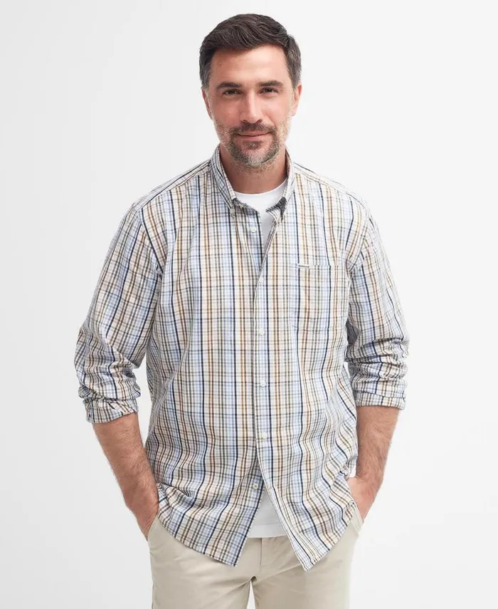 Malton Regular Shirt Sky Men Barbour Shirts