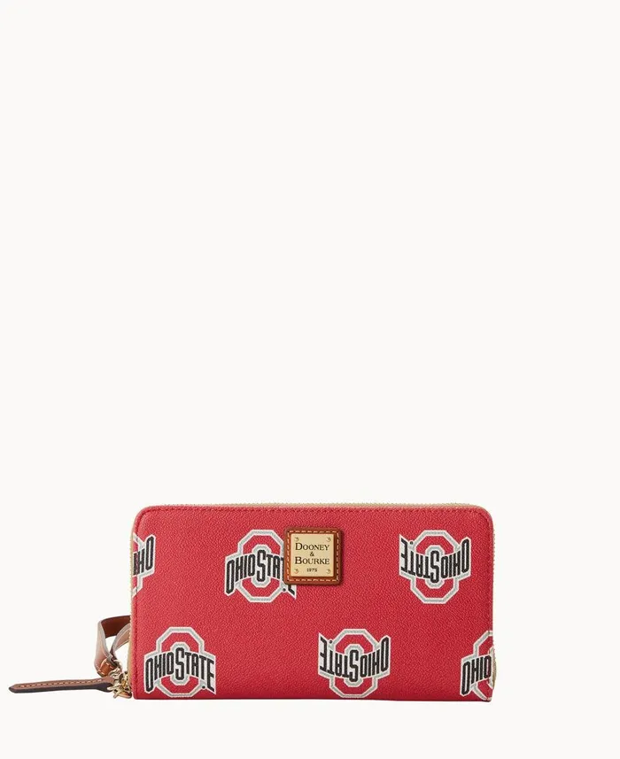 ManWoman Collegiate Ohio State University Large Zip Around Wristlet Ohio State Dooney and Bourke Wallets