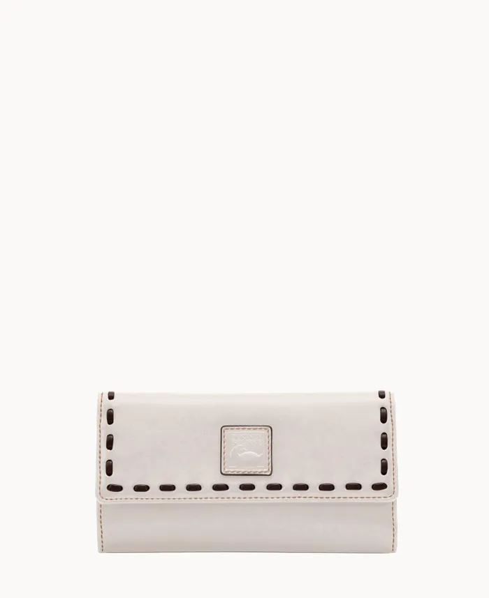 ManWoman Florentine Checkbook Organizer Ecru Dooney and Bourke Wallets