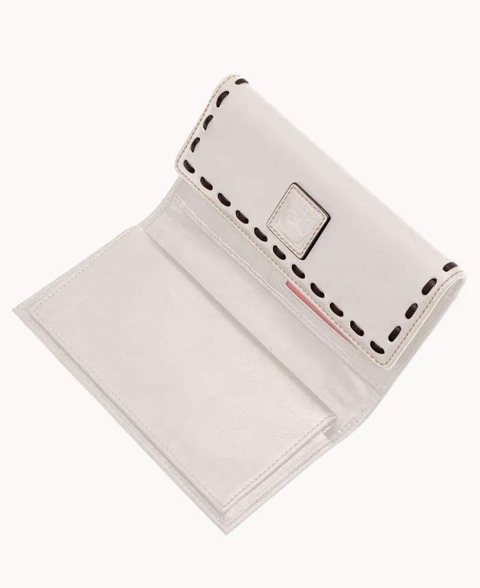 ManWoman Florentine Checkbook Organizer Ecru Dooney and Bourke Wallets