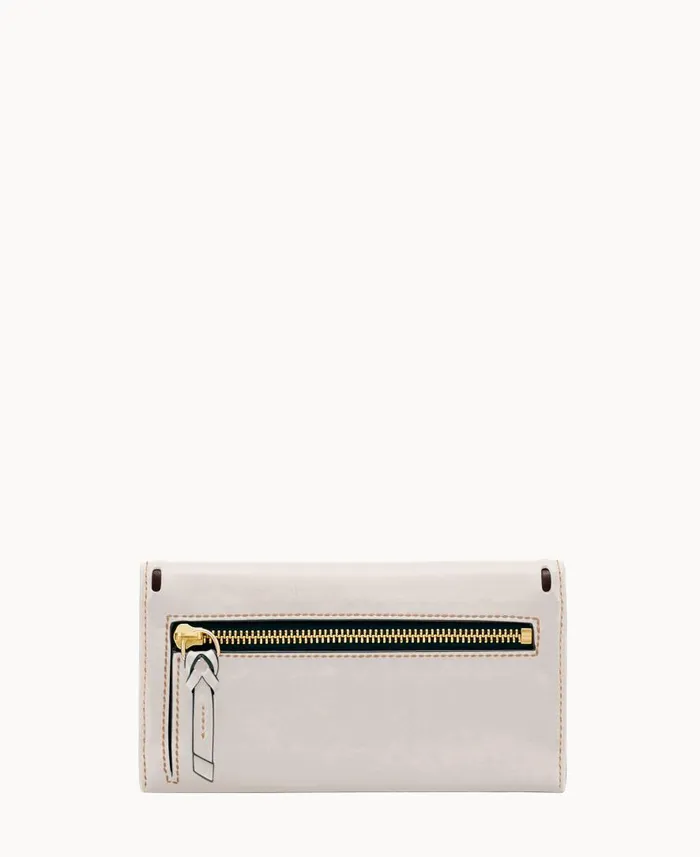 ManWoman Florentine Checkbook Organizer Ecru Dooney and Bourke Wallets