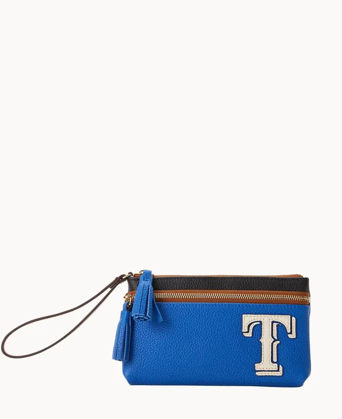 ManWoman MLB Rangers Double Zip Wristlet Rangers Dooney and Bourke Wallets