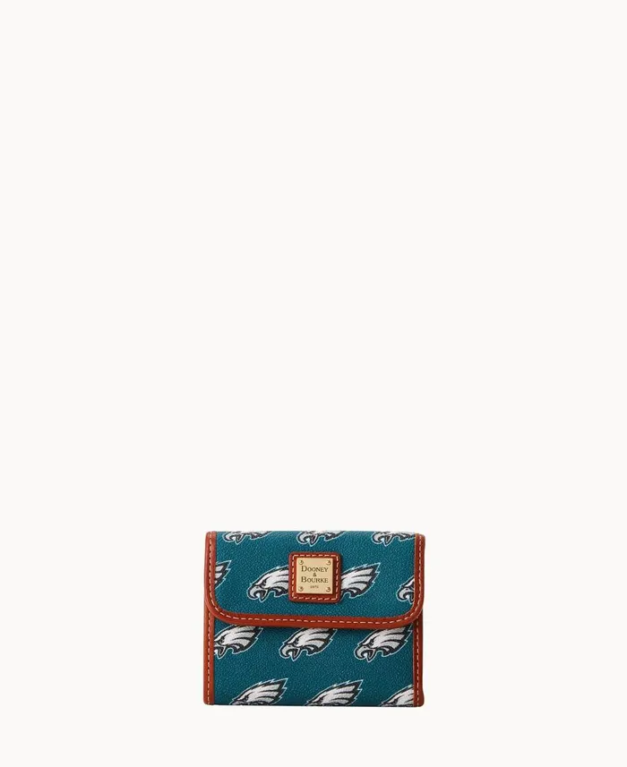 ManWoman NFL Eagles Flap Credit Card Wallet Eagles Dooney and Bourke Wallets