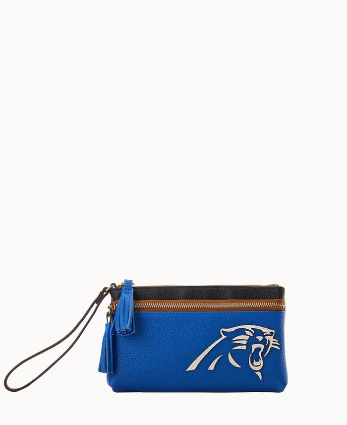 ManWoman NFL Panthers Double Zip Wristlet Panthers Dooney and Bourke Wallets