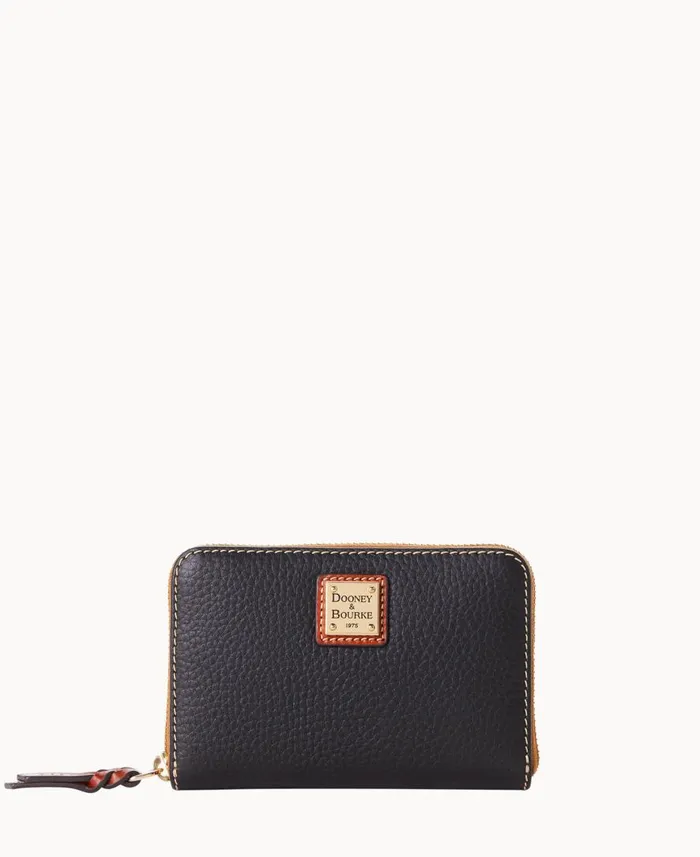 ManWoman Pebble Grain Medium Zip Around Wallet Black Dooney and Bourke Wallets