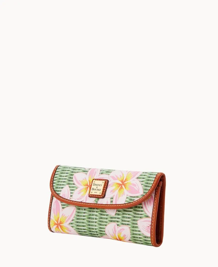 ManWoman Plumeria Continental Clutch Pink Green Dooney and Bourke Wallets ManWoman Plumeria Continental Clutch Pink Green Dooney and Bourke Wallets